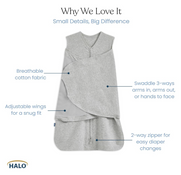 Shop Halo SleepSack Swaddle, Baby Blue, Newborn at GoodBuy Gear
