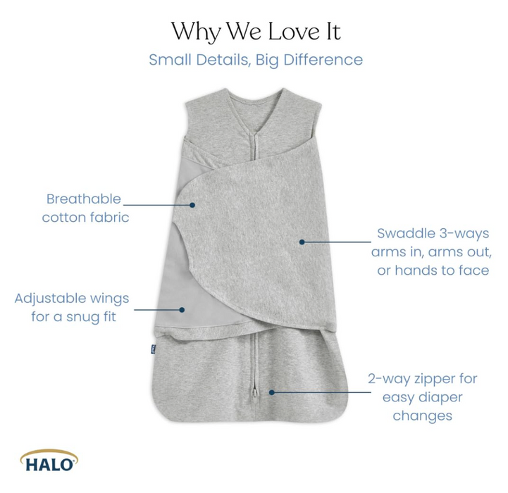 Shop Halo SleepSack Swaddle, Baby Blue, Newborn at GoodBuy Gear
