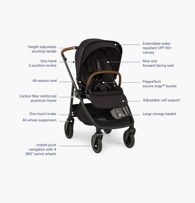Nuna SWIV Stroller, Caviar, 2024