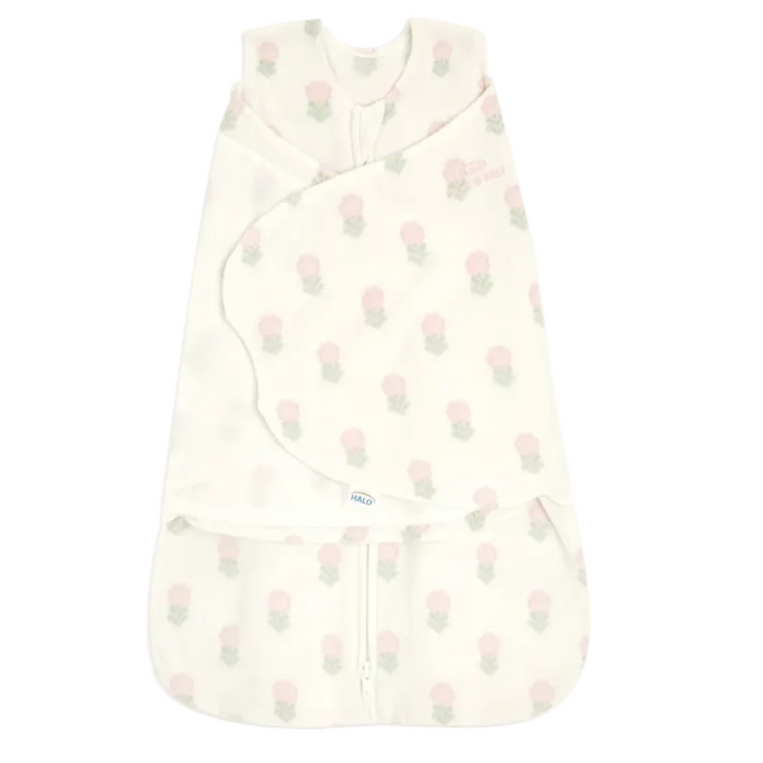 Halo Micro-Fleece Swaddle , Newborn, Block Flower