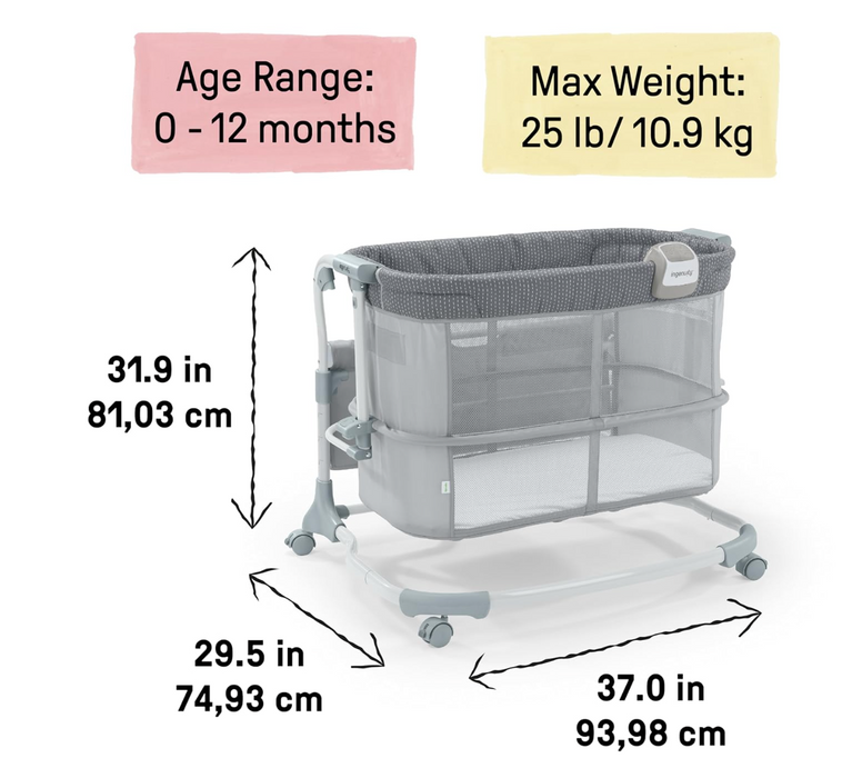 Ingenuity Dream & Grow Bedside Bassinet, Handstitch