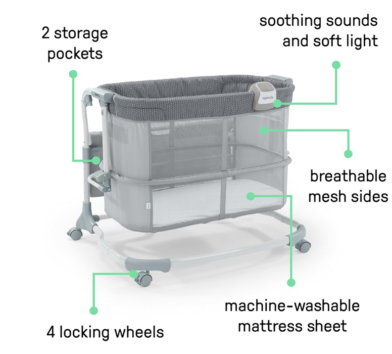 Ingenuity Dream & Grow Bedside Bassinet, Handstitch