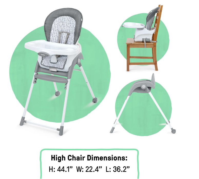 Ingenuity Trio Foldaway 6-in-1 High Chair, Quill
