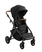 Shop Mockingbird Single to Double 3.0 Stroller, 2025, Charcoal with Penny Leather, Solid Black at GoodBuy Gear