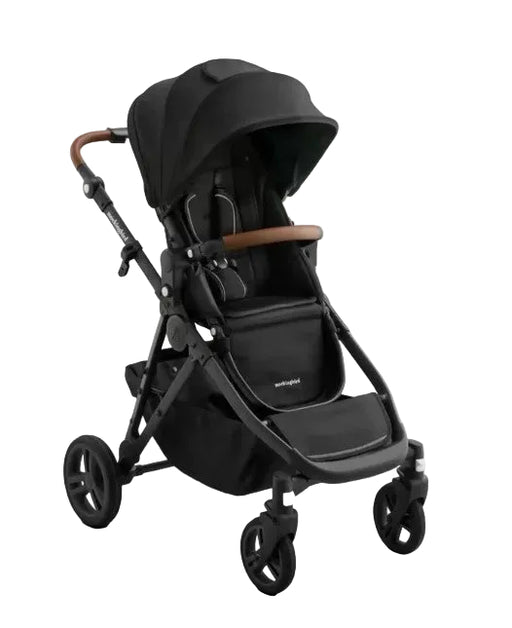 Shop Mockingbird Single to Double 3.0 Stroller, 2025, Charcoal with Penny Leather, Solid Black at GoodBuy Gear