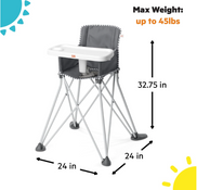 Shop Bright Starts Pop 'N Dine Portable High Chair, Grey at GoodBuy Gear