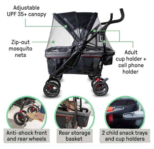 Shop Summer Infant Ingenuity 3Dlite Wagon Convenience Stroller, Black/Red at GoodBuy Gear