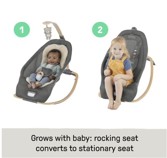 Shop Ingenuity Every Season 2-in-1 Baby Rocker & Seat, Wesley (Grey) at GoodBuy Gear