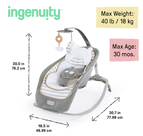 Shop Ingenuity Rocking Seat, Bella Teddy at GoodBuy Gear