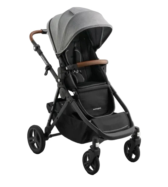 Shop Mockingbird Single to Double 3.0 Stroller, 2025, Heather Grey, Charcoal with Penny Leather at GoodBuy Gear