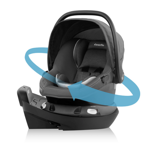 Shop Evenflo Revolve180 LiteMax NXT Rotating Infant Car Seat with SensorSafe and Green & Gentle, 2025, Anchor Gray at GoodBuy Gear