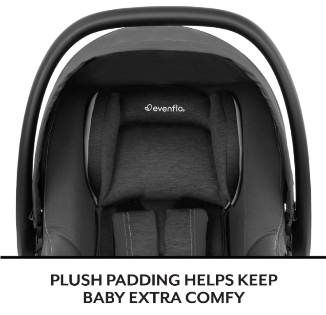 Shop Evenflo Revolve180 LiteMax NXT Rotating Infant Car Seat with SensorSafe and Green & Gentle, 2025, Anchor Gray at GoodBuy Gear