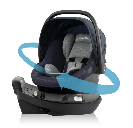 Shop Evenflo Revolve180 LiteMax NXT Rotating Infant Car Seat with SensorSafe and Green & Gentle, 2024, Beau Navy at GoodBuy Gear