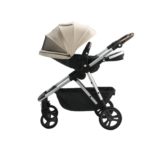 Mockingbird Single to Double 3.0 Stroller, 2026, Oat, Silver with Penny Leather