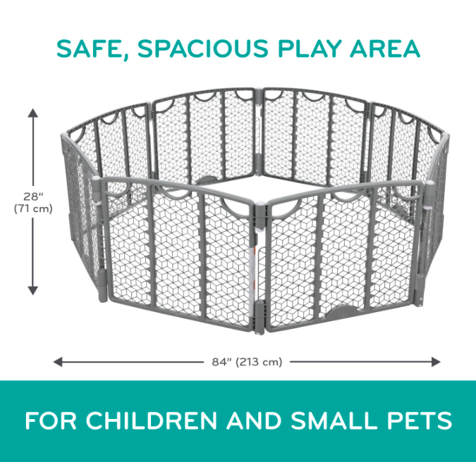 Shop Evenflo Versatile Play Space Adjustable Play Area, 8 Panel, Cool Gray at GoodBuy Gear