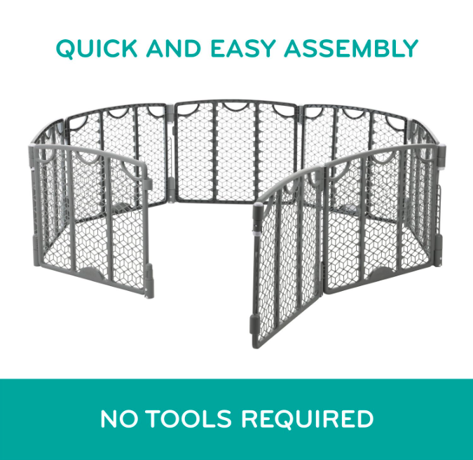 Shop Evenflo Versatile Play Space Adjustable Play Area, 8 Panel, Cool Gray at GoodBuy Gear