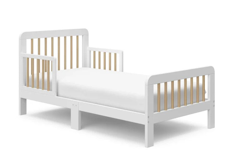 Shop Stork Craft Pasadena Toddler Bed, White & Driftwood at GoodBuy Gear