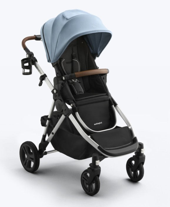 Mockingbird Single to Double 3.0 Stroller, 2026, Silver with Penny Leather, Stone Blue