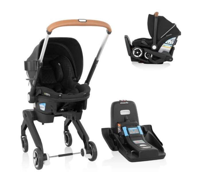 Evenflo Shyft Dual Ride Infant Car Seat Stroller Combo, 2025, Jasper, with Carryall Storage and Green & Gentle Fabric