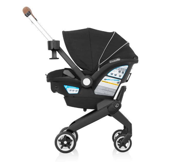 Evenflo Shyft Dual Ride Infant Car Seat Stroller Combo, 2025, Jasper, with Carryall Storage and Green & Gentle Fabric