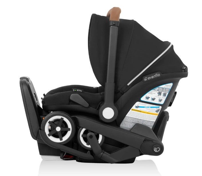 Evenflo Shyft Dual Ride Infant Car Seat Stroller Combo, 2025, Jasper, with Carryall Storage and Green & Gentle Fabric