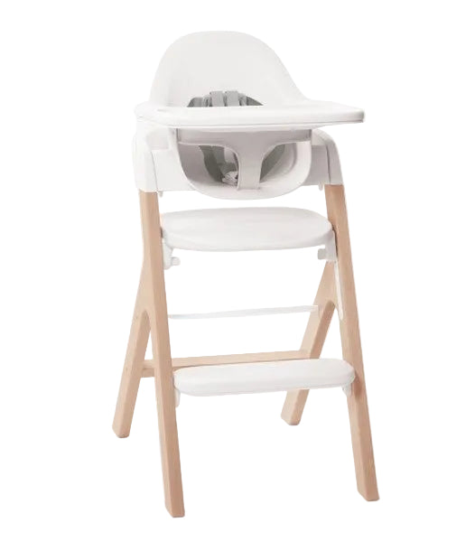 Mockingbird High Chair, Natural Beech, White