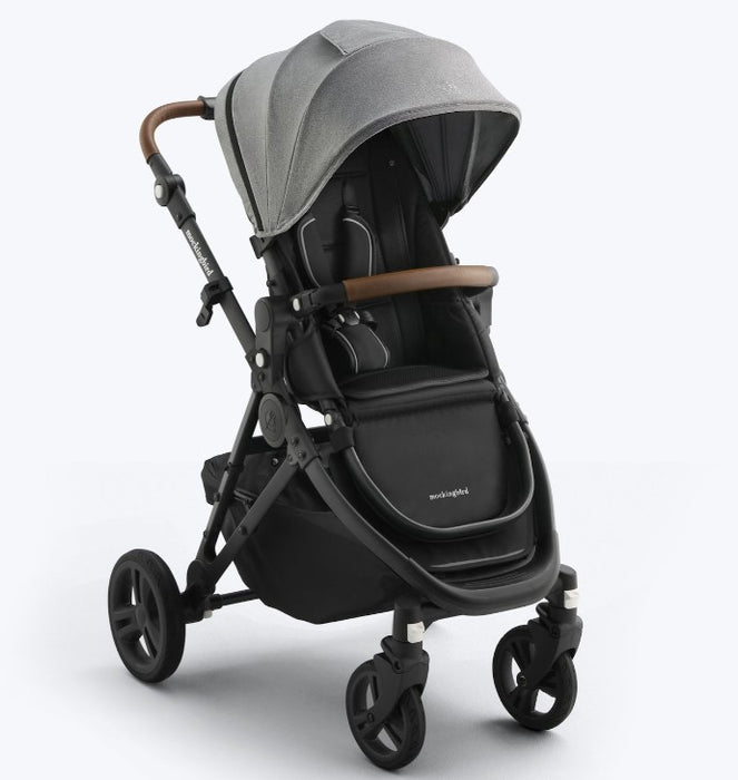 Mockingbird Single 3.0 Stroller, 2025, Charcoal with Penny Leather, Solid Gray