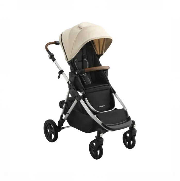 Mockingbird Single to Double 3.0 Stroller, 2025, Oat, Silver with Penny Leather