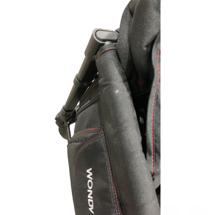 Wonderfold W4 Elite Stroller Wagon, 2025, Black with Red Stitching