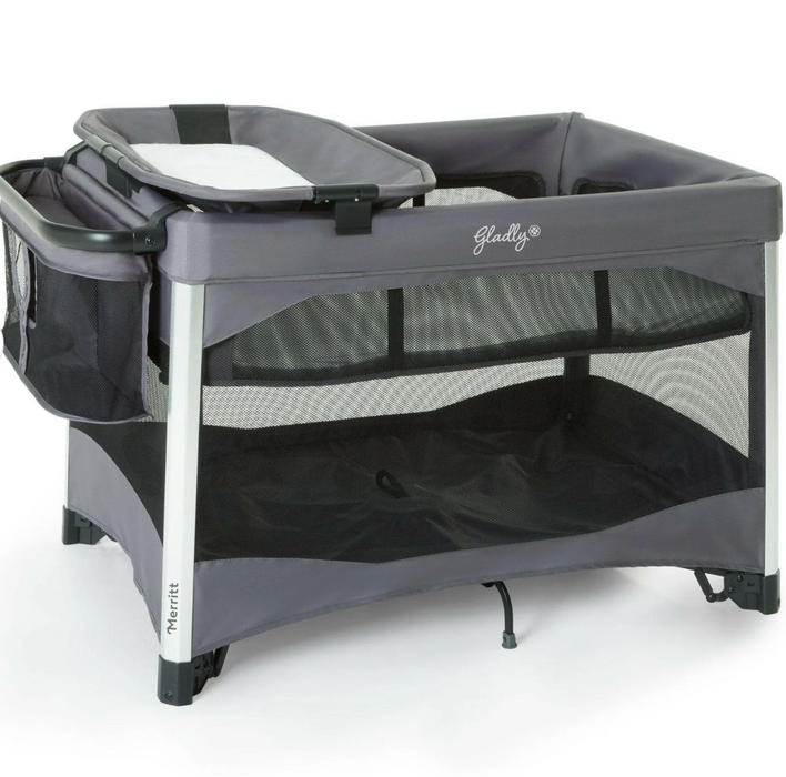 Gladly Family Merritt Travel Crib and Playard, Carbon