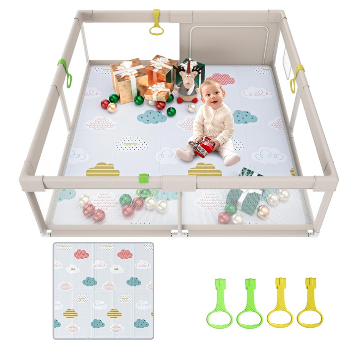 Fodoss Playpen, Grey with Playmat