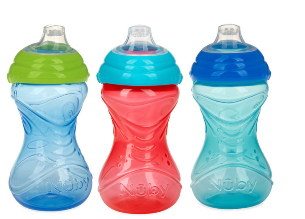 Nuby Clik-It Soft Spout Easy Grip Sippy Cup 3 Pack