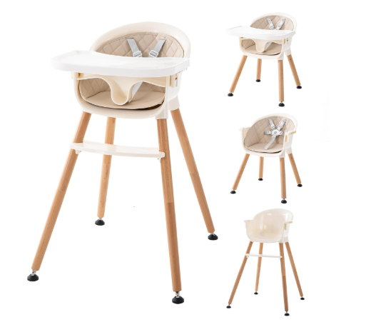 Flying Fish Convertible High Chair, Elegant Beige