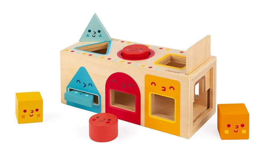 Janod Geometric Shapes 6 pc Wooden Sorting Box