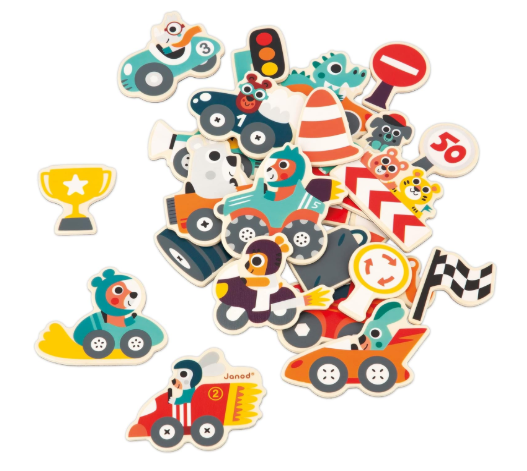 Janod 24 Piece Wooden Magnet Set, City