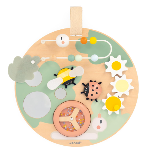 Janod Sweet Cocoon Wooden Multi-Activity Hanging Busy Board