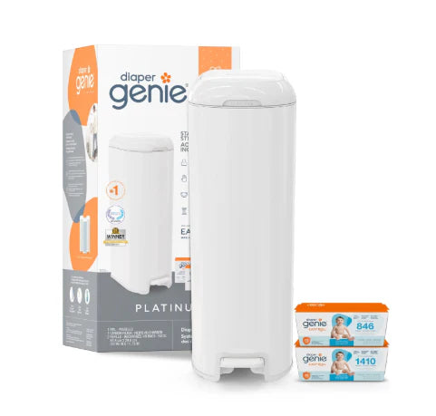 Shop Diaper Genie Platinum Pail Gift Set, Lily White at GoodBuy Gear