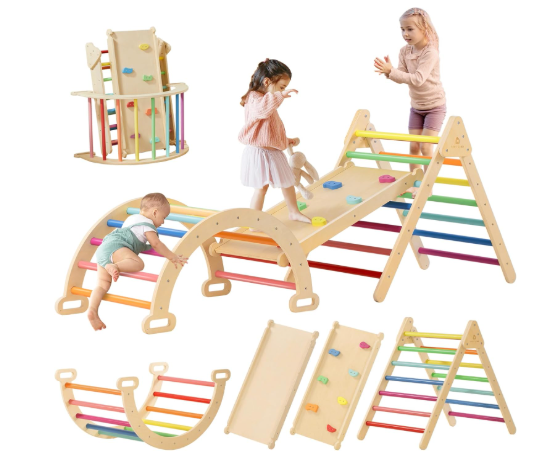 Shop Tiny Land 3-in-1 Montessori Climbing Set, Rainbow at GoodBuy Gear
