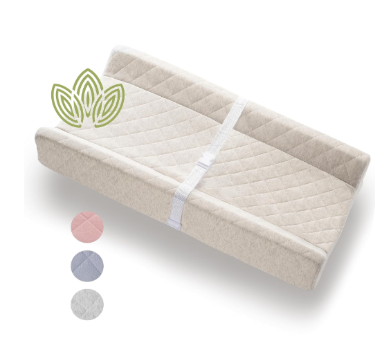 Modera Baby Organic Cotton Contoured Baby Changing Pad with Cover, Natural