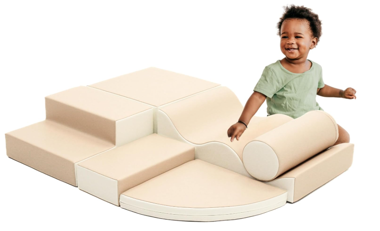 IGLU Soft Play Equipment Climb and Crawl Playground, Beige/White