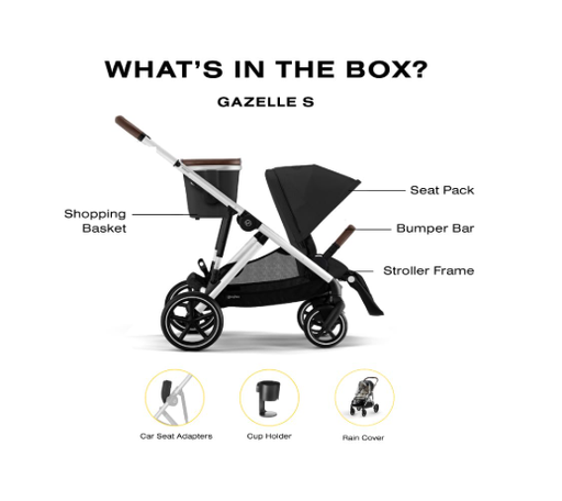 Shop Cybex Gazelle S Modular Stroller, Moon Black, Taupe Frame, 2024 at GoodBuy Gear