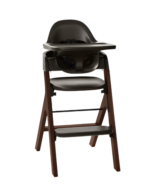 Mockingbird High Chair, 2.0, Charcoal Black, Espresso Beech
