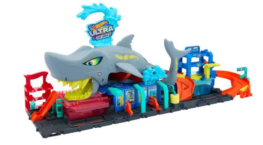 Hot Wheels City Ultra Shark Car Wash, Color Reveal