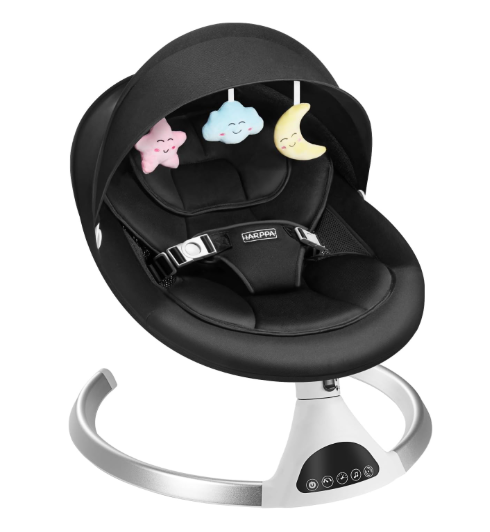 HARPPA Electric Bluetooth Baby Swing, Black