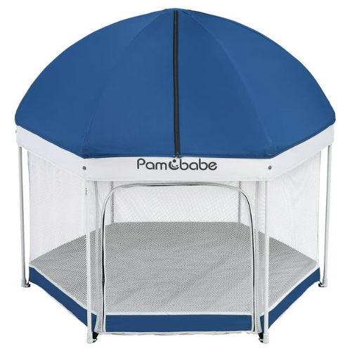 Shop Pamo Babe Premium Indoor and Outdoor Portable Baby Playpen, Blue at GoodBuy Gear