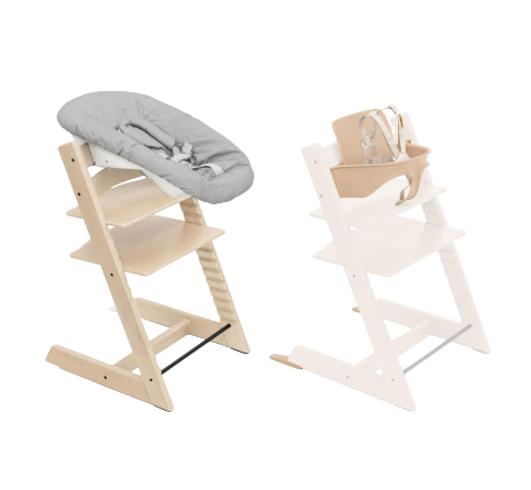 Shop Stokke Tripp Trapp High Chair² with Newborn Set, Grey, Natural, Natural with Beige Harness at GoodBuy Gear
