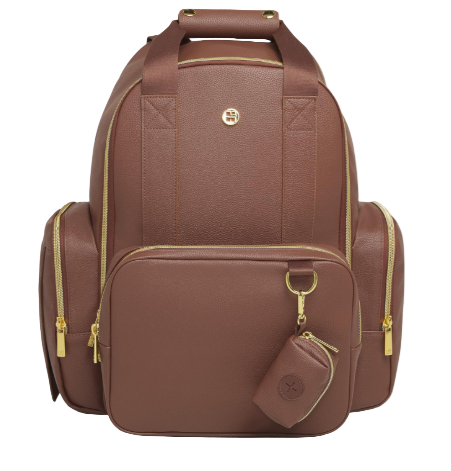 Shop Huggies Signature Hug Pack Diaper Backpack, Cognac Leather at GoodBuy Gear
