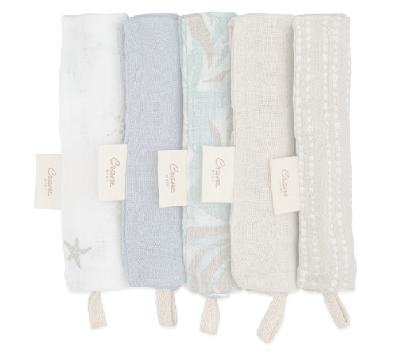 Shop Crane Baby Wash Cloths 5-Piece Set, Sea Life at GoodBuy Gear