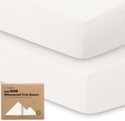 Shop KeaBabies Isla Protect+ Waterproof Baby Crib Sheets 2 Pack, Soft White at GoodBuy Gear