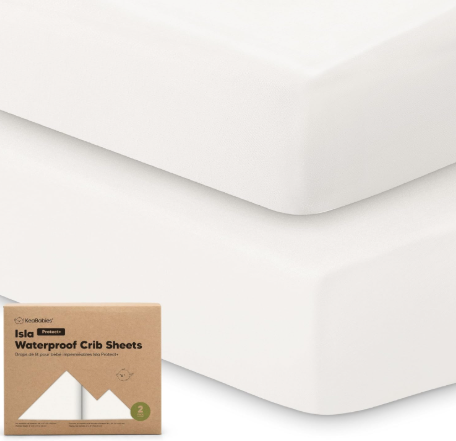 Shop KeaBabies Isla Protect+ Waterproof Baby Crib Sheets 2 Pack, Soft White at GoodBuy Gear